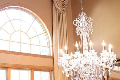 Tall Arched Dining Room Window on short rods