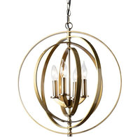 4-Light Chandelier, Antique Brass