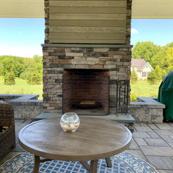 Stacked Stone Fireplace - Outdoor Fireplaces