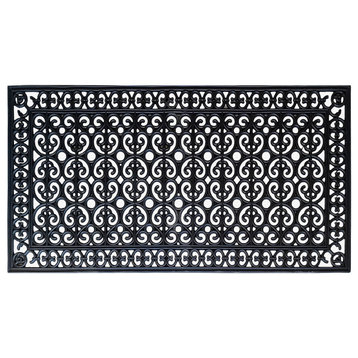 First Impression Rubber Paisley, Hand Finished,Thick, 30"x60", Black
