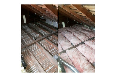 Insulation Attic - preparation for installation and final product