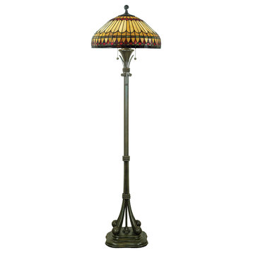 Quoizel TF9320 Tiffany 2 Light 60" Tall Floor Lamp - Brushed Bullion