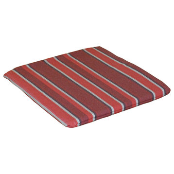Poly Bistro Chair Seat Cushion, Red Stripe