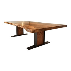 Bookmatched Live Edge Walnut Dining Table - Dining Tables