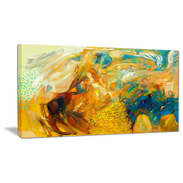 "Abstract Yellow Collage" Canvas Print, 32"x16"
