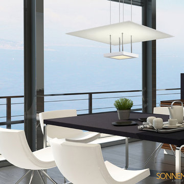 Chromaglo Bright White LED Reflector Pendant above Dining Table