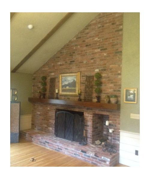 Thinking About Painting Fireplace And Dark Wood Beams White Painting Fireplace And Dark Wood Beams, How To Paint A Dark Wood Fireplace White