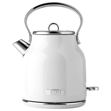 Haden Heritage 1.7 Liter Stainless Steel Electric Kettle, Ivory White
