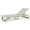 Melissa Outdoor Acacia Wood Chaise Lounge, Set of 4, Light Gray Wash, Gray Metal