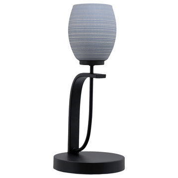 Cavella 1 Light Accent Lamp, Matte Black Finish, 5" Gray Matrix Glass