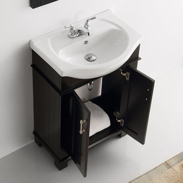 Hartford 24" Black Traditional Bathroom Vanity, No Mirror
