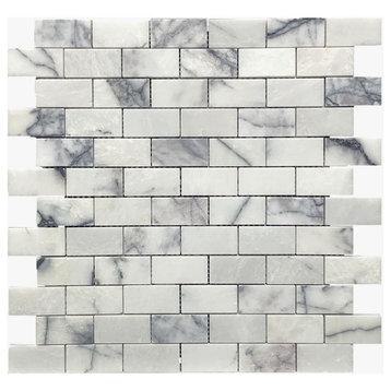 Lilac Honed 1x2 Brick Marble Mosaic