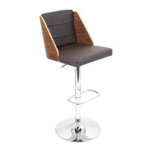 Bar stool with back walnut brown