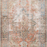 Terracotta, Sky Printed Polyester Loren Area Rug by Loloi