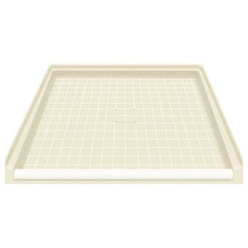 39.5"x37.75" Solid Surface Barrier-Free Shower Base, Biscuit