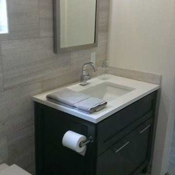 Bathroom - 12" x 24" Valentino Gray Marble Walls / Floor