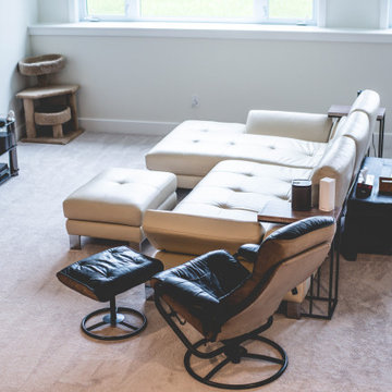 Open basement with large windows