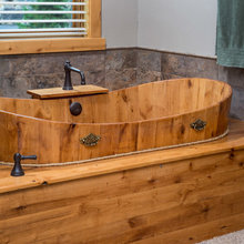 Master Bathroom With Cathedral High Ceiling