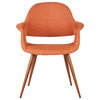 Phoebe Mid-Century Dining Chair, Walnut, Orange