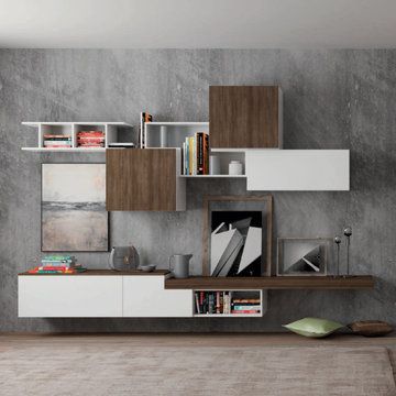 Genova white wooden TV media unit by Favero Mobili