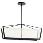 Kichler - Kichler Calters 38" LED Linear Chandelier 52293BKLED - Black - The Calters 38 inch LED Linear Chandelier features a tapered lantern design with Black Finishes and clear acrylic light-guide panels fearing a dotted pattern for a classic modern design.