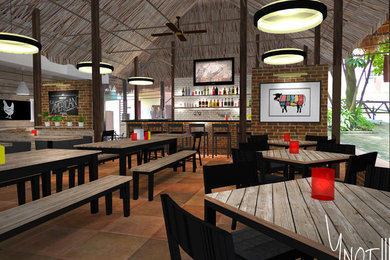 Inspiration for a contemporary dining room remodel in Other