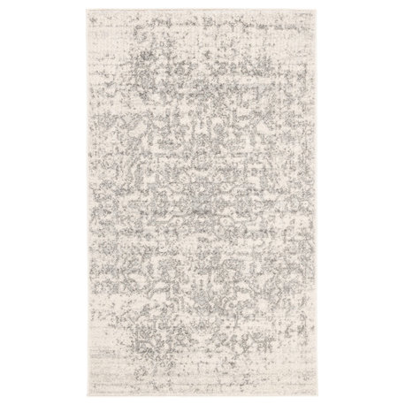 Safavieh Madison Collection MAD603 Rug, Silver/Ivory, 3'x5'