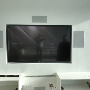in wall tv with custom surround sound