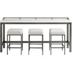Universal Furniture - Universal Furniture Curated Essence Console Table w/Stools - An artful ‘two-in-one’ furnishing of sorts, the Essence Console Table features a smooth, clean tabletop that neatly houses three, Coconut Metal upholstered stools underneath.