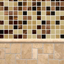 Desert Sunset Glass And Ivory Travertine - Tile