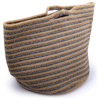 Cotton Rope Basket with Handles, 14.75"x17", Grey