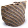 Cotton Rope Storage Basket with Handles, 14.75 x 17 inches, Grey