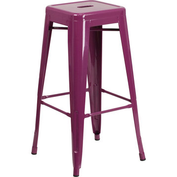 Flash Furniture Commercial Grade 30" High Purple Barstool