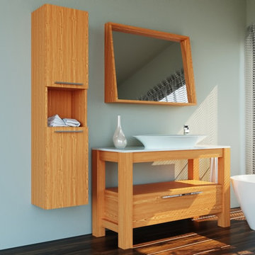 Pollino 48 inch Wall Mounted Bathroom Vanity with Vessel Sink