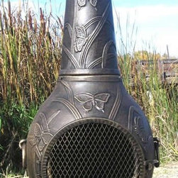 The Blue Rooster Butterfly Chiminea Outdoor Fireplace - Outdoor Fireplaces