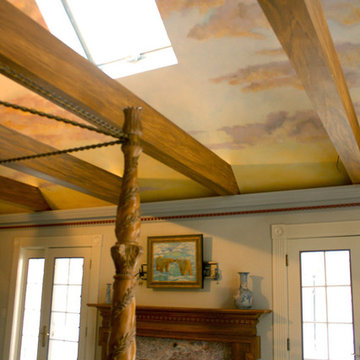 Twilight Sky Mural on Master Bedroom Cathedral Ceiling