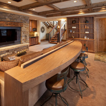 Cozy Mountain Contemporary recreation room
