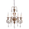 19.29 in 5-Light Mental and Crystal Chandelier in Golden