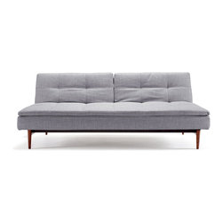 "Innovation" Dublexo Deluxe Begum Gray Sofa Bed / Dark Wood Legs - Sofas