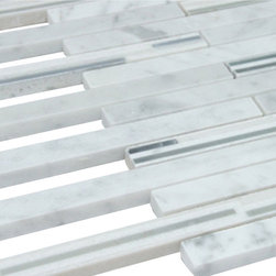 White Carrara Matte Random Brick Pattern Marble Stone Tiles - Home Accessories & Decor