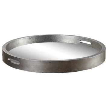 Bechet Round Silver Tray By Designer Jim Parsons