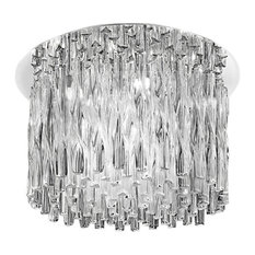 Glacial 600 mm 12-Light Flush Mount, Chrome