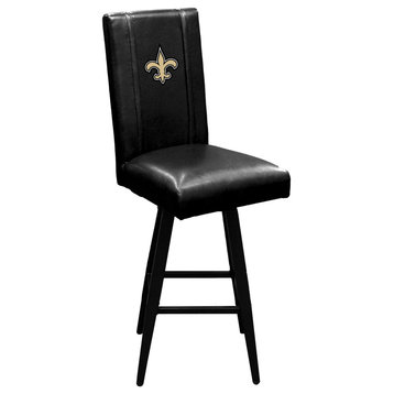 New Orleans Saints Primary Swivel Bar Stool With Black Vinyl