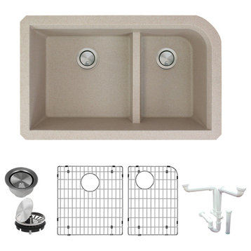 Radius Granite 31" Undermount Kitchen Sink Kit, Cafe Latte
