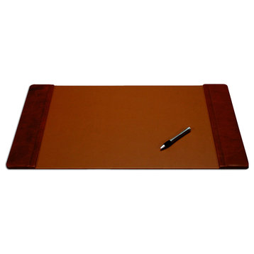 P3002 Mocha Leather 25.5"x17.25" Side Rail Desk Pad