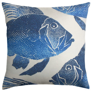 The Pillow Collection Blue Luong Throw Pillow, 22"