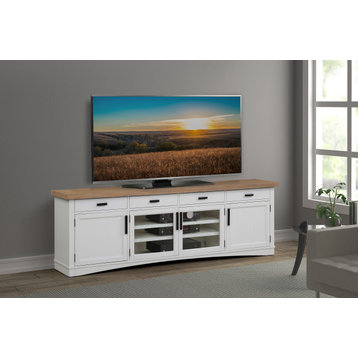 Parker House Americana Modern - 92 in. TV Console, Cotton W/ Weathered Natural Top