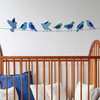 Cute Birds On A Wire Border Stencil, Stencils For Walls, Nursery Decor