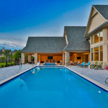 St. Charles Swimming Pool and Hot Tub with Floating Steps