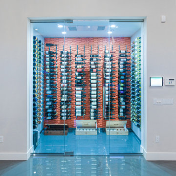 Glass-Enclosed Modern Wine Cellar